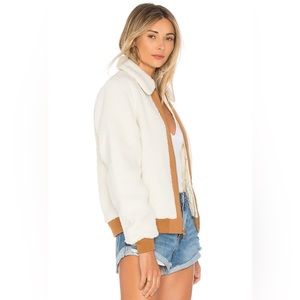 Lovers + Friends Simone Faux Fur Jacket Ivory Sz Medium